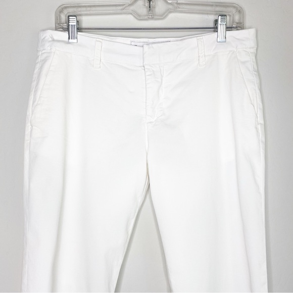 Frank & Eileen Wicklow Trouser Relaxed Fit Raw Hem Ankle Pants White Size 6 - Picture 4 of 11